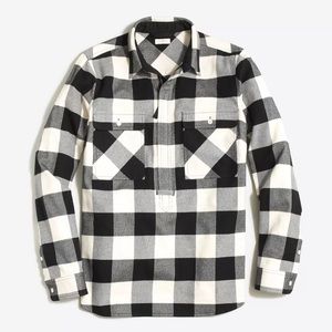 J. Crew thick flannel Popover black white Sz s J. Crew thick flannel Popover black white Sz s