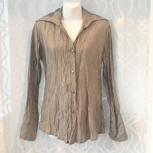 Farinaz Taghavi Gray Collared Blouse Farinaz Taghavi Gray Collared Blouse