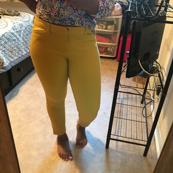 old navy yellow pixie pants