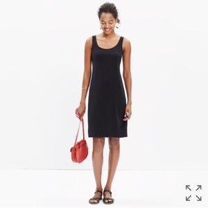 Black silk Madewell dress with bow back detail