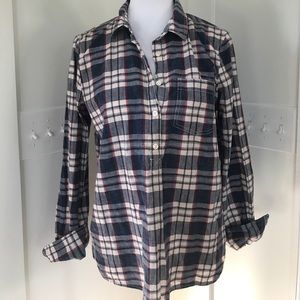 J Crew Plaid Popover Top Size M J Crew Plaid Popover Top Size M