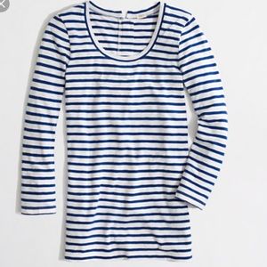 J. Crew factory back zip striped artist scoopneck J. Crew factory back zip striped artist scoopneck