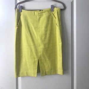 Yellow Ann Taylor Loft pencil skirt