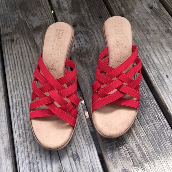 Italian Shoemakers Shoes - Italian Shoemakers red strappy wedges