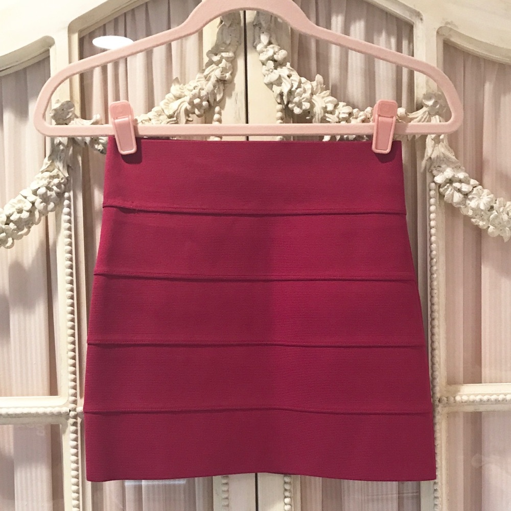 🎁 Magenta Bandage Bodycon Mini Skirt