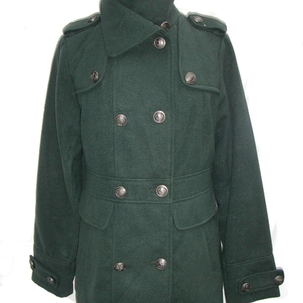 Apt. 9 Double Breasted Peacoat Olive Green NWT - Picture 2 of 6
