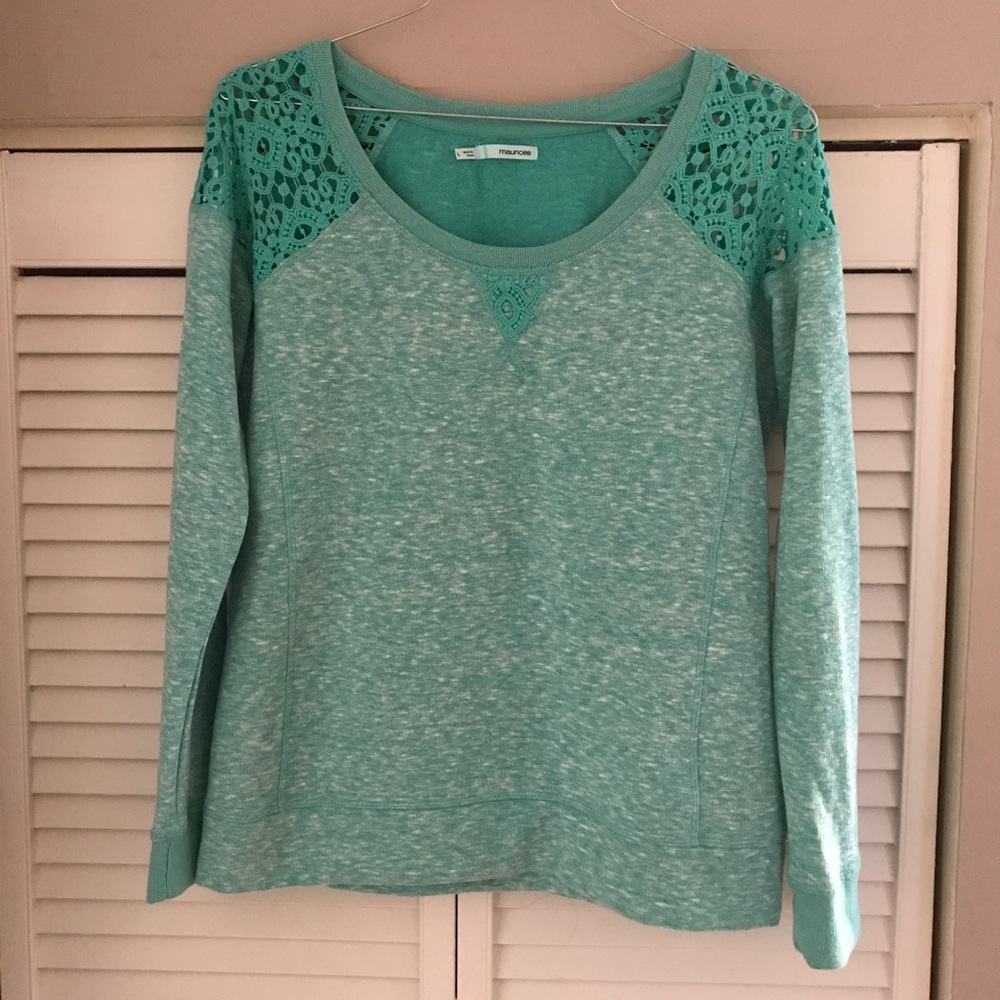 Maurices sweatshirt crochet shoulders