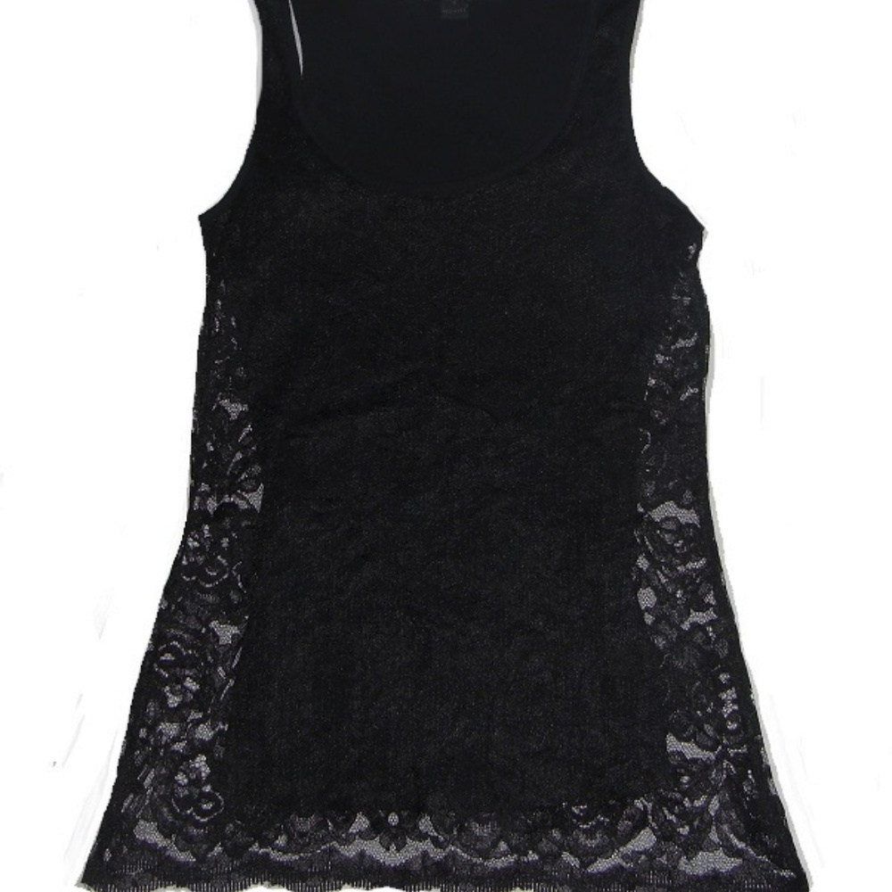 EXPRESS Lace Inlay Black Tank Top Size Small