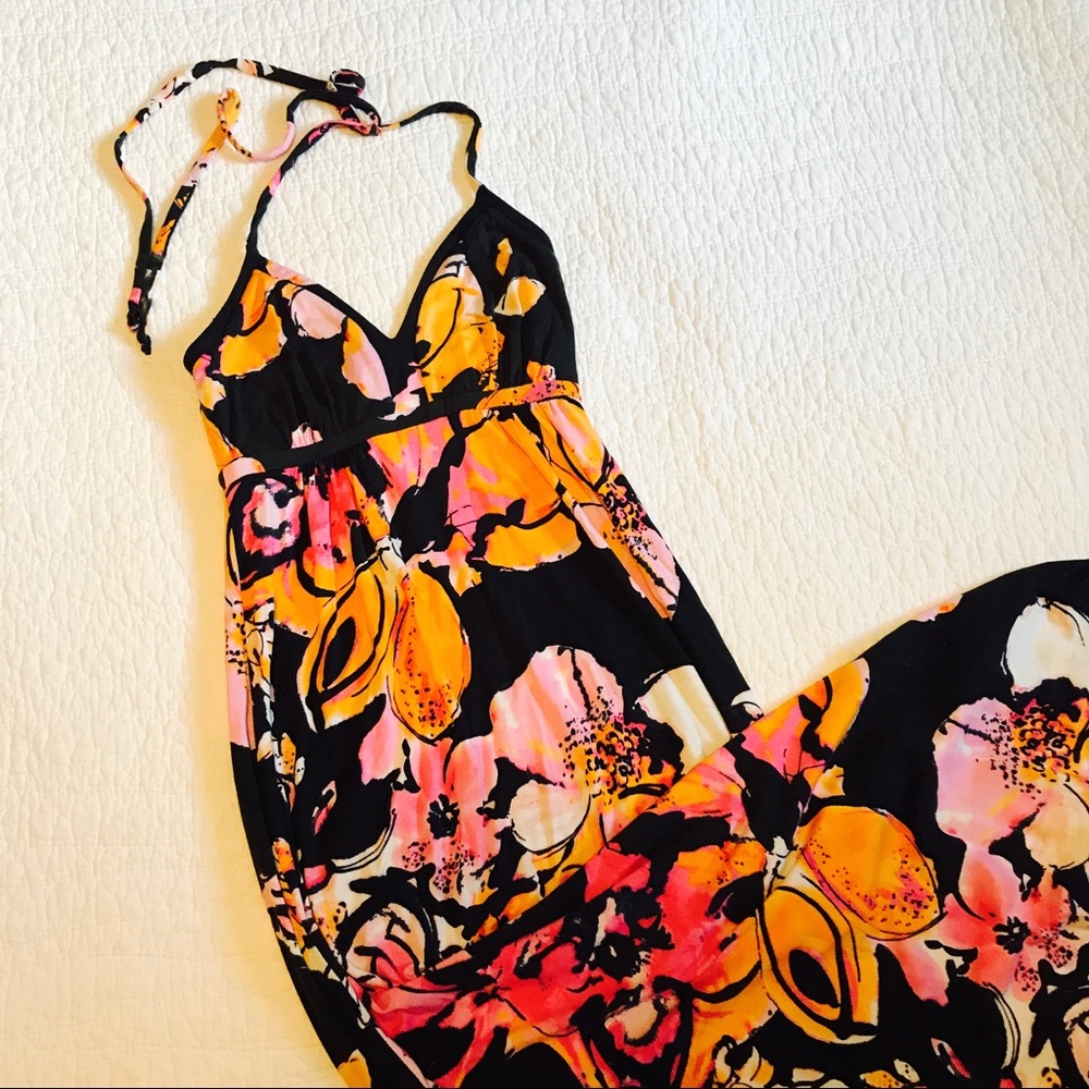 Floral Halter Maxi Dress