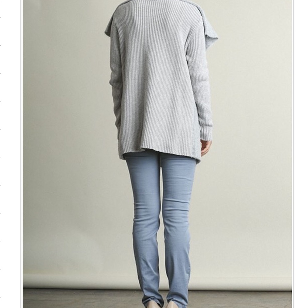 LAST 1❗️Light Gray Super Soft Mixed Knit Cardigan - Picture 4 of 5