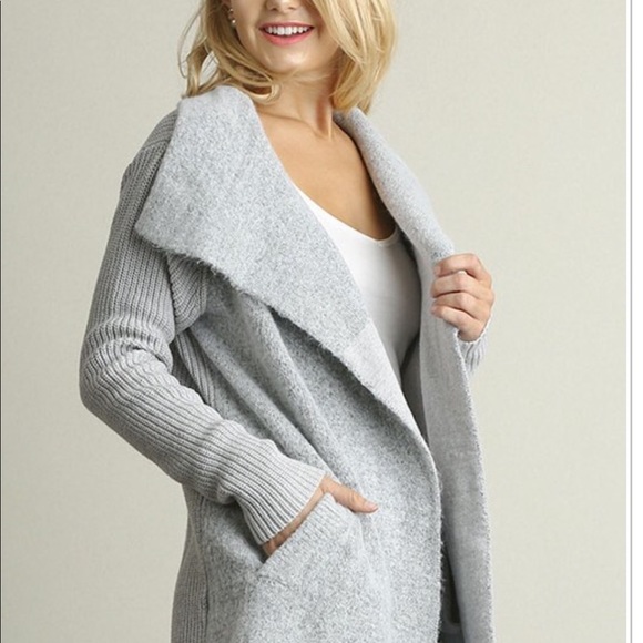 LAST 1❗️Light Gray Super Soft Mixed Knit Cardigan - Picture 3 of 5