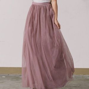 Mauve Tulle Maxi Skirt