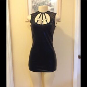 Wet Look "O" Ring Mini Dress