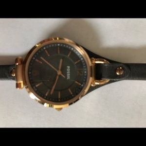 Fossil grey leather with rose gold trim Fossil grey leather with rose gold trim