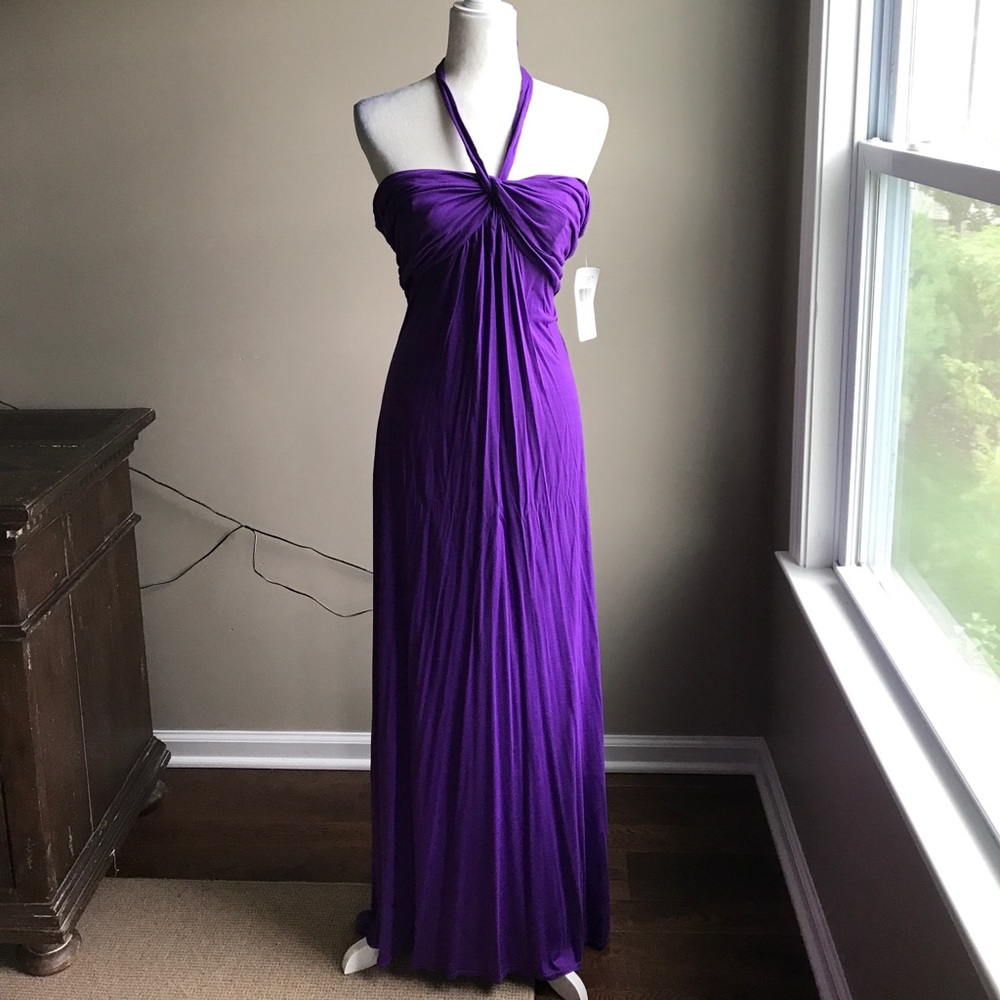Purple Ralph Lauren uncovered back dress.