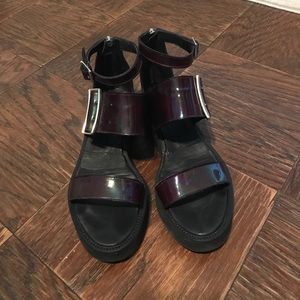 Helmut Lang iridescent sandals