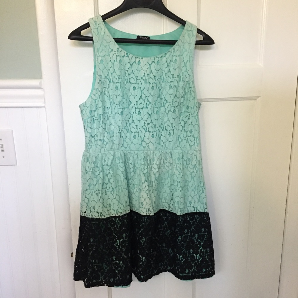 Teal and black size junior's XL mini dress.