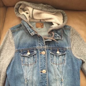 American Eagle Denim Vest Hoodie - Medium