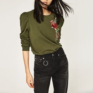 Zara Rose Embroidered Top 🌹