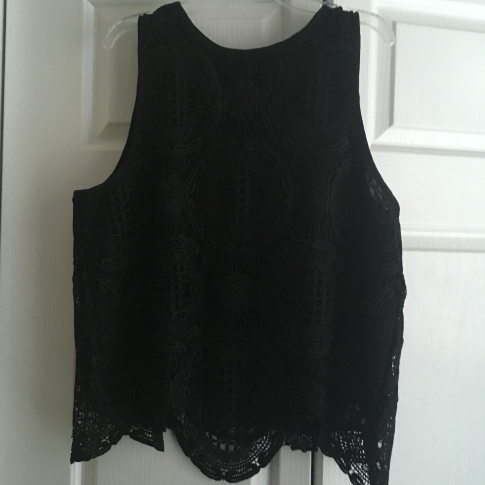 SOLD xxx Banana Republic Black lace tank top