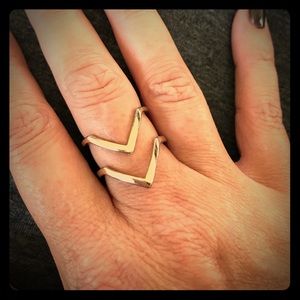 ~chevron~ gold open design chevron ring size 8 ~chevron~ gold open design chevron ring size 8