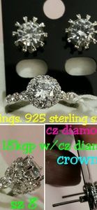 Earrings and ring crown set Earrings and ring crown set
