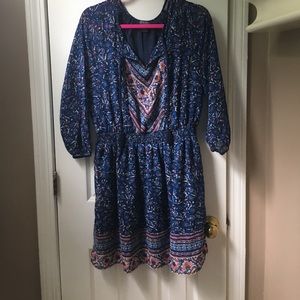 Lucky Brand Navy Patterned Dress!