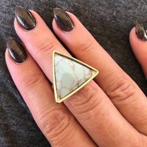 ~geometric~ turquoise gold triangle ring size 6 ~geometric~ turquoise gold triangle ring size 6