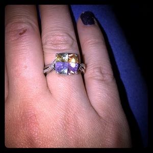 Sterling silver and diamond Gemstone Ring Sterling silver and diamond Gemstone Ring