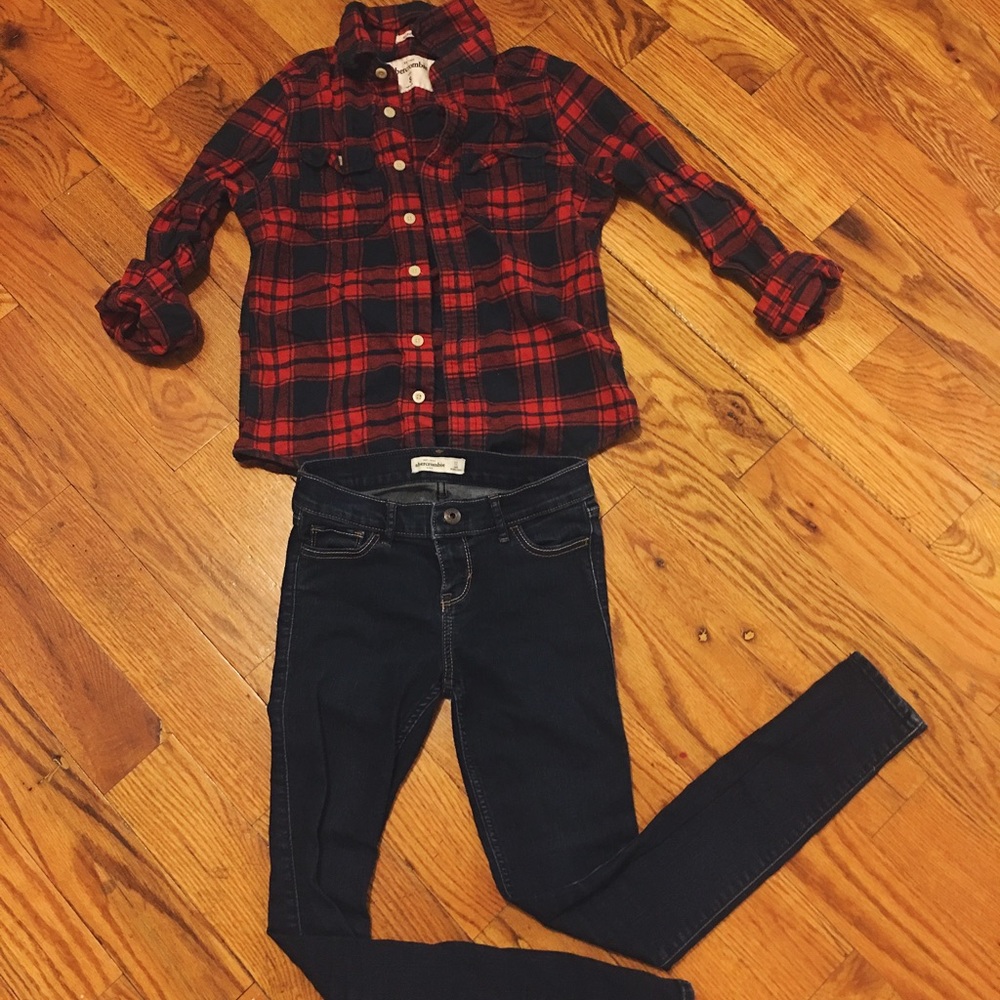 Abercrombie kids plaid shirt