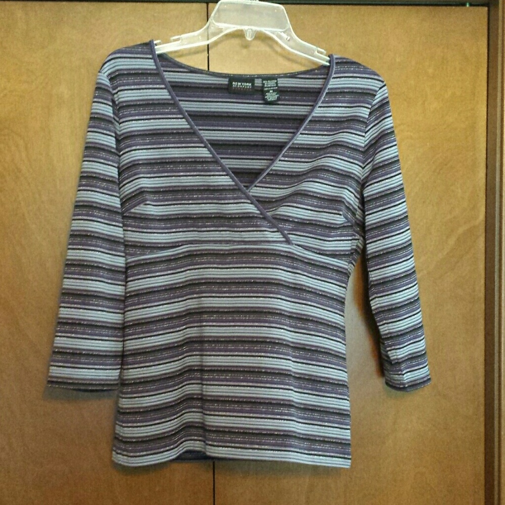 V neck faux wrap shirt size medium