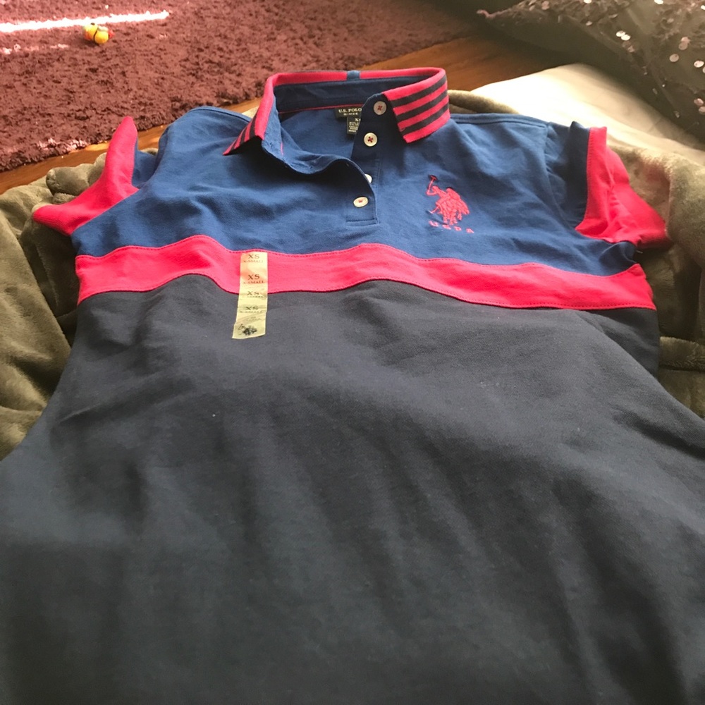 XS US Polo shirt for a child..Pink and Blue