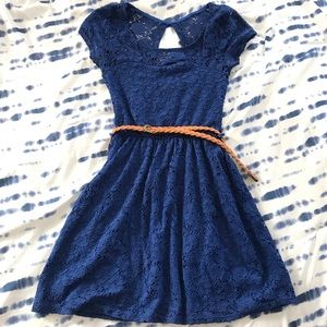 Lace Dress with Removable Belt