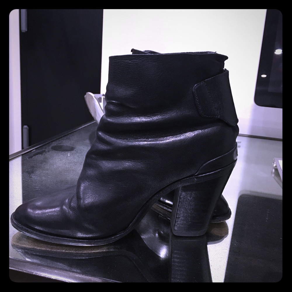 Rag & Bone Black Leather Boot Heels // Size 38