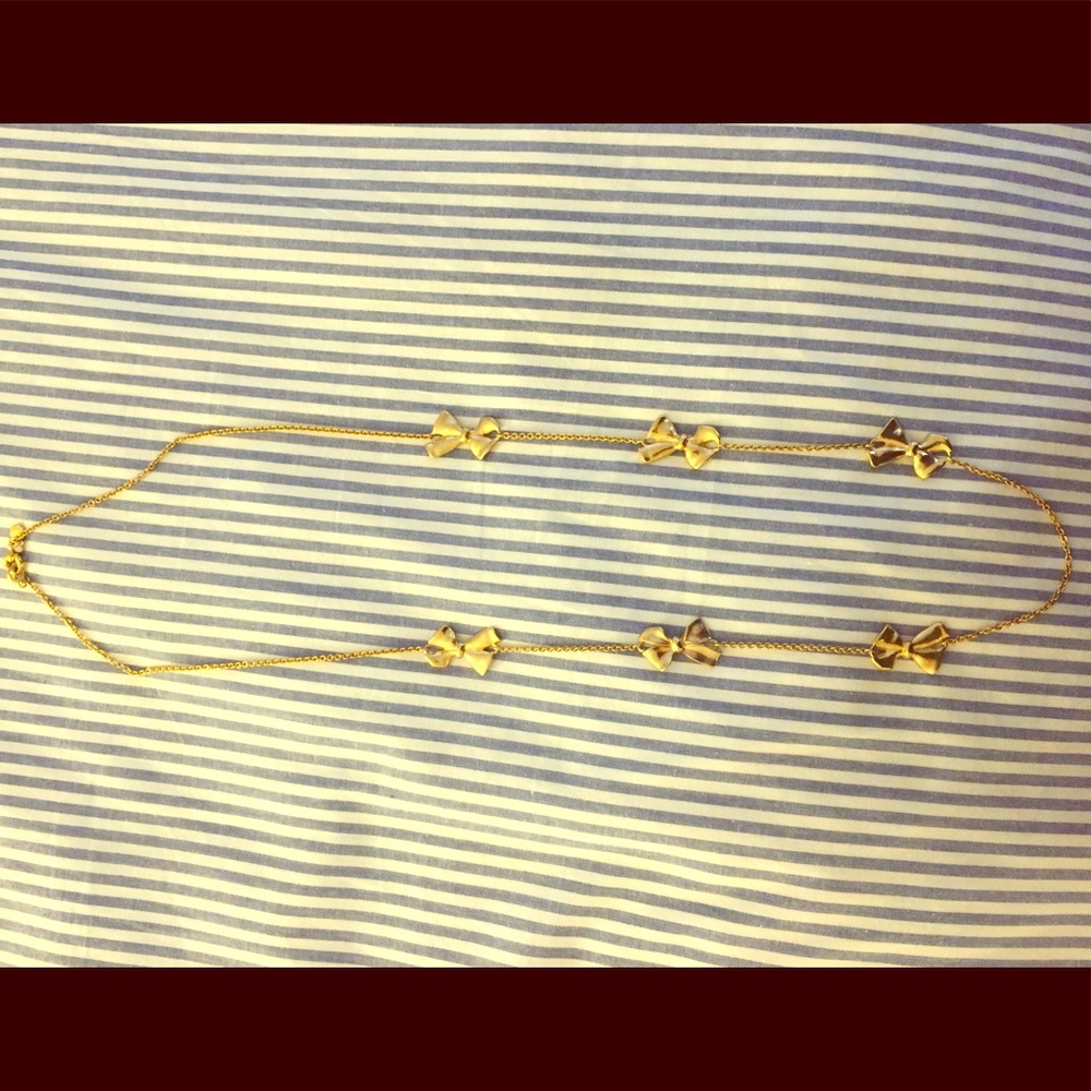 J Crew long bow necklace