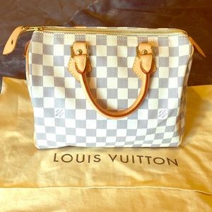 Authentic Louis Vuitton Speedy 25 in damier azur