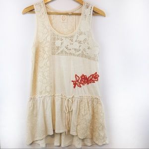 Anthropologie Ric Rac Cream String Tie Tank Top Anthropologie Ric Rac Cream String Tie Tank Top