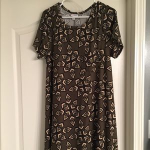 Womens LuLaRoe Carly dress large olive green
