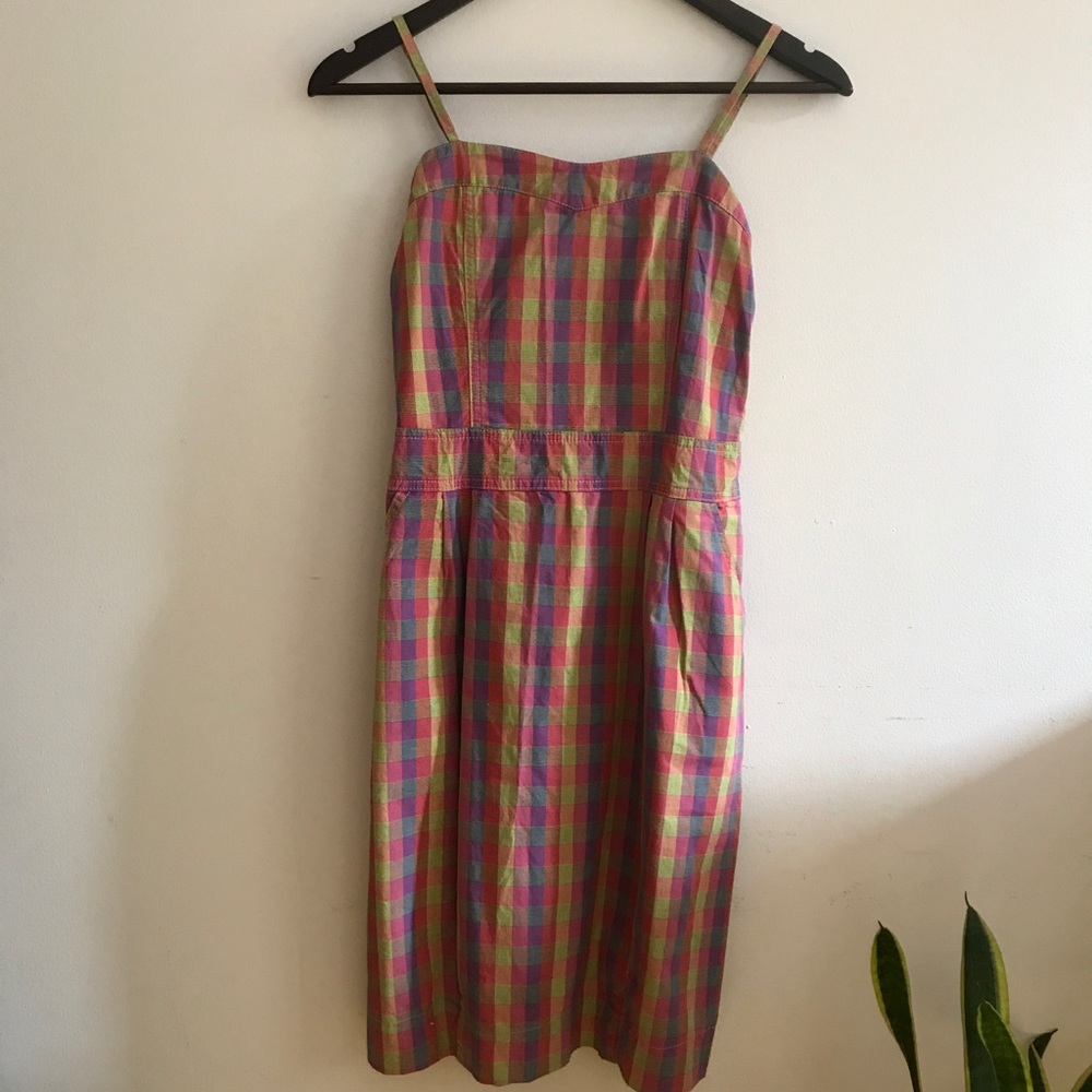 Bright color plaid dress