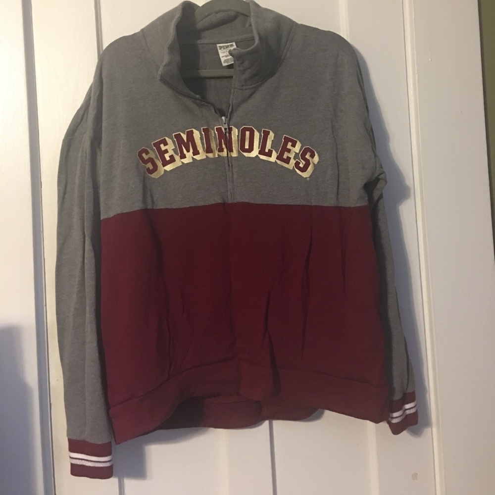 PINK Seminoles FSU 1/2 zip sweatshirt