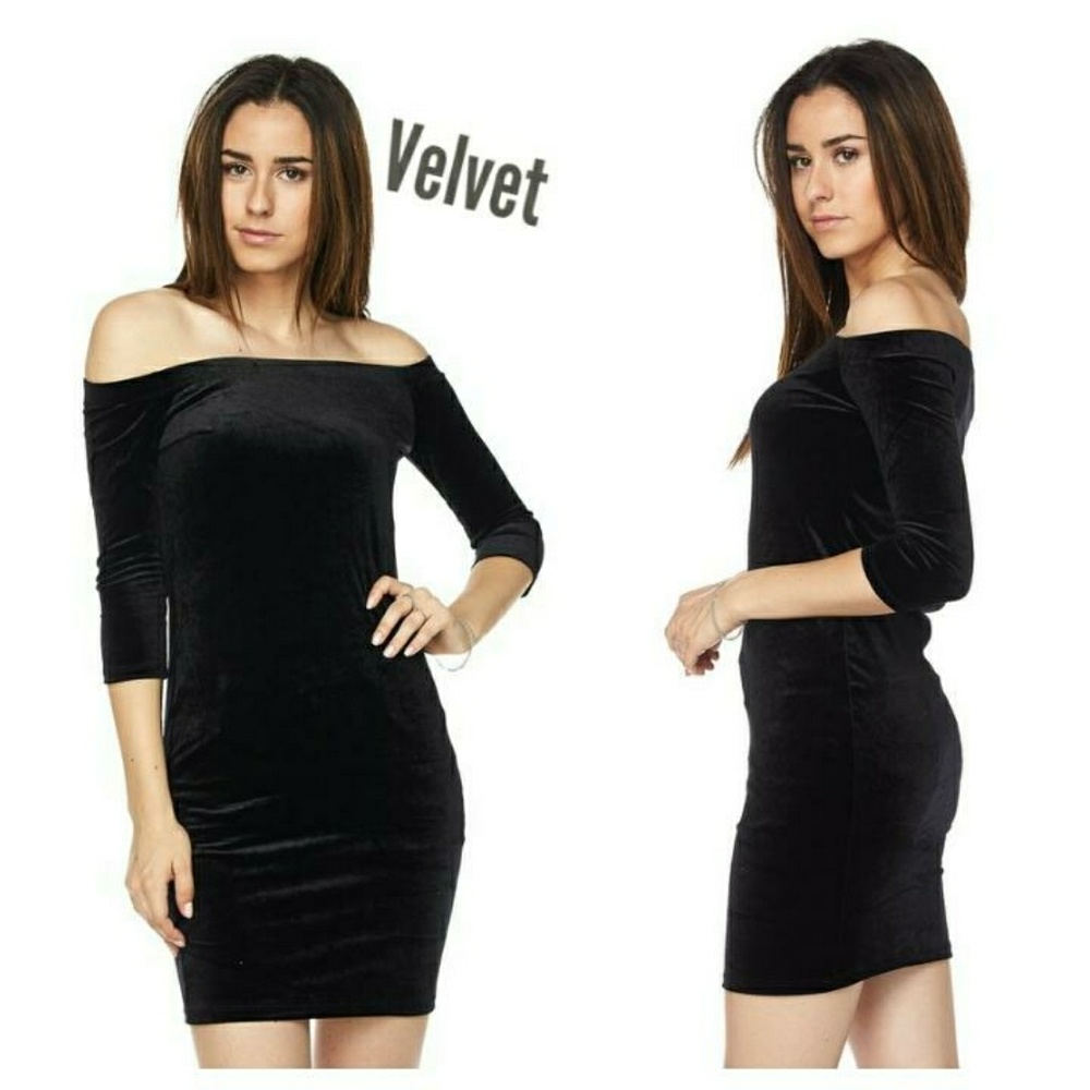 🔥Velvet🔥Black Off the Shoulder Dress ❄