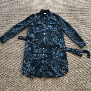 LOFT button down dress with matching belt/sash.