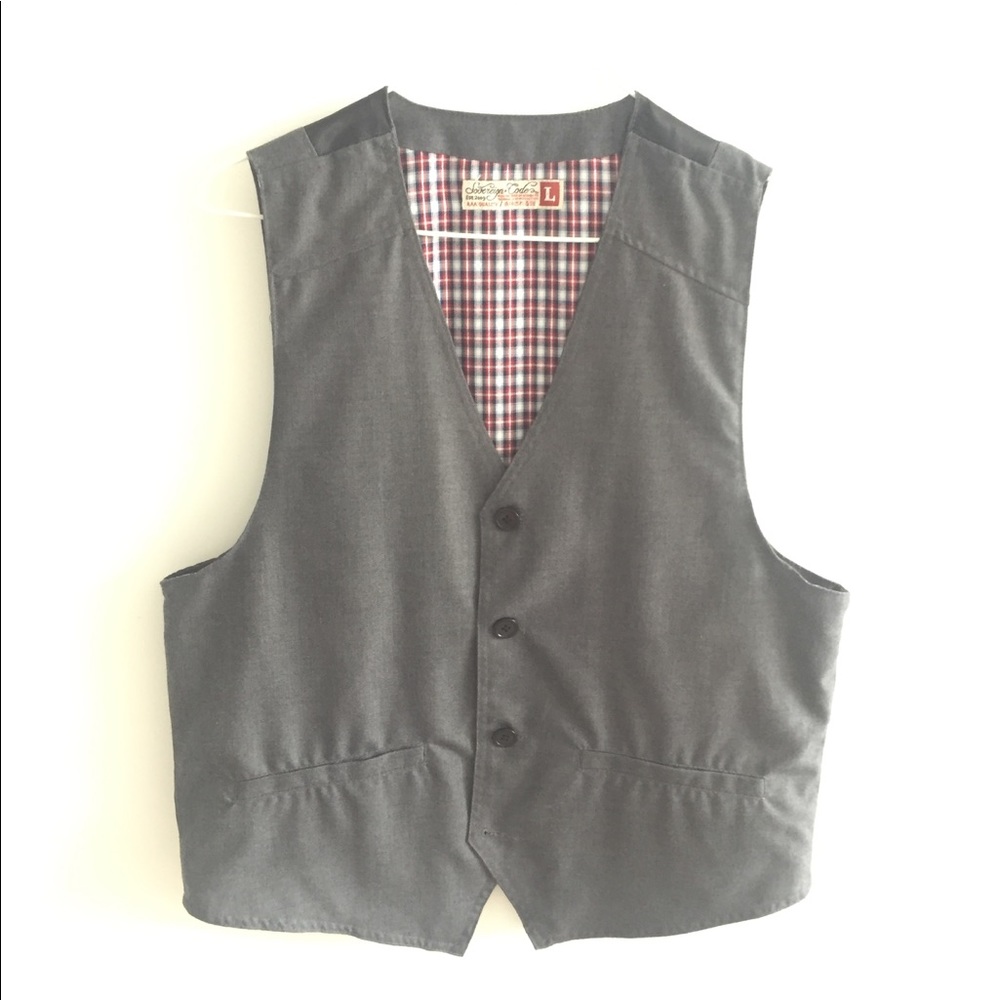Casual Vest with gingham interior