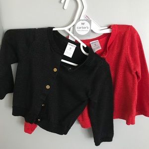 Red & black sparkle cardigans