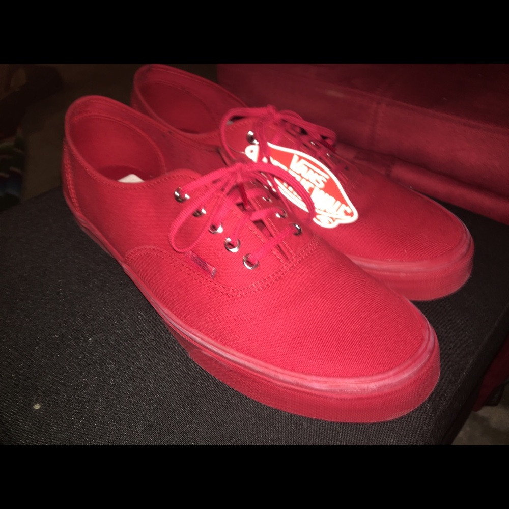 All Red Low Top Vans