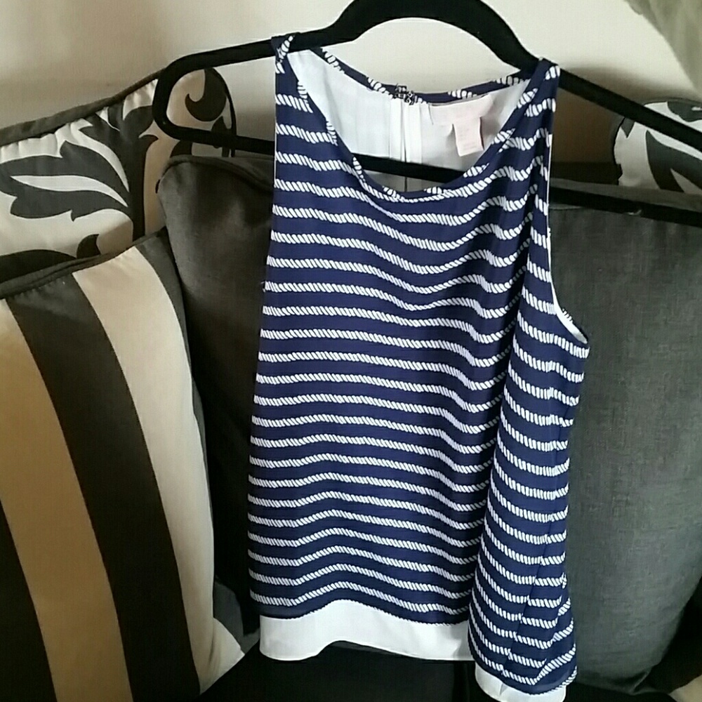 St. Tropez Nautical Style Split Back Blouse