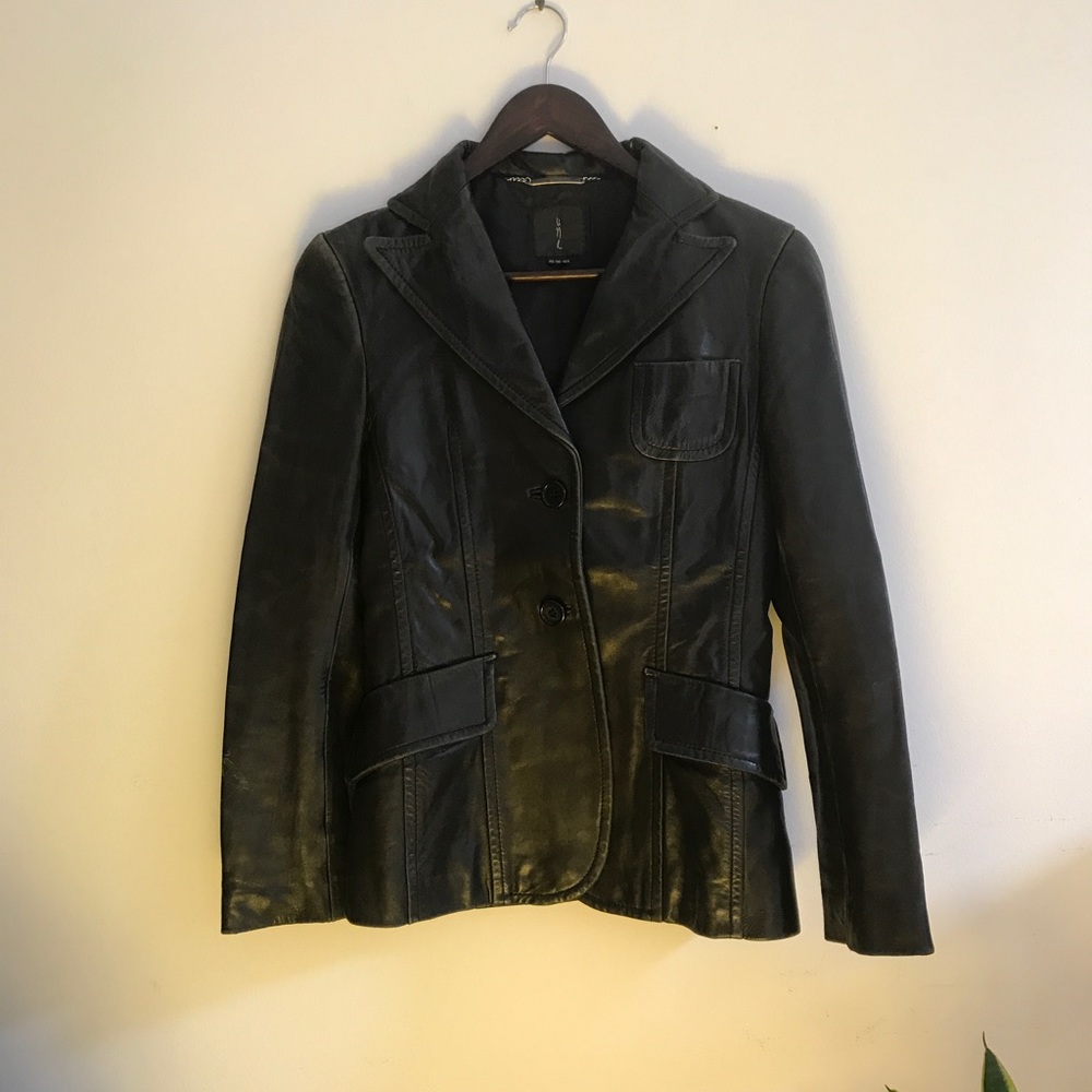 Lamb leather black jacket