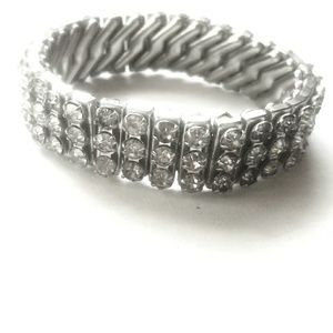 Vintage diamond style bling expandable bracelet