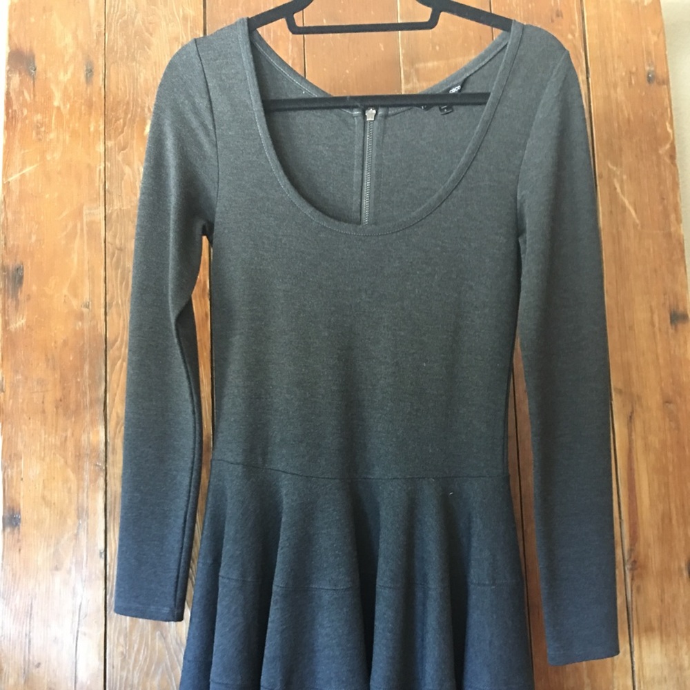 Gray Fit and Flare Dress: Nordstrom. Size 6.