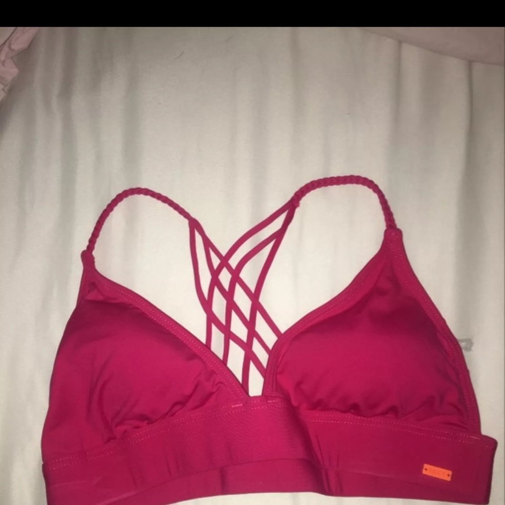 Pink braided bikini Top